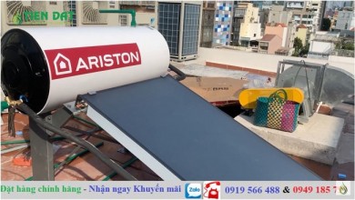 Lắp đặt Máy nước nóng năng lượng mặt trời chịu áp Ariston 150L An toàn, Chuyên nghiệp